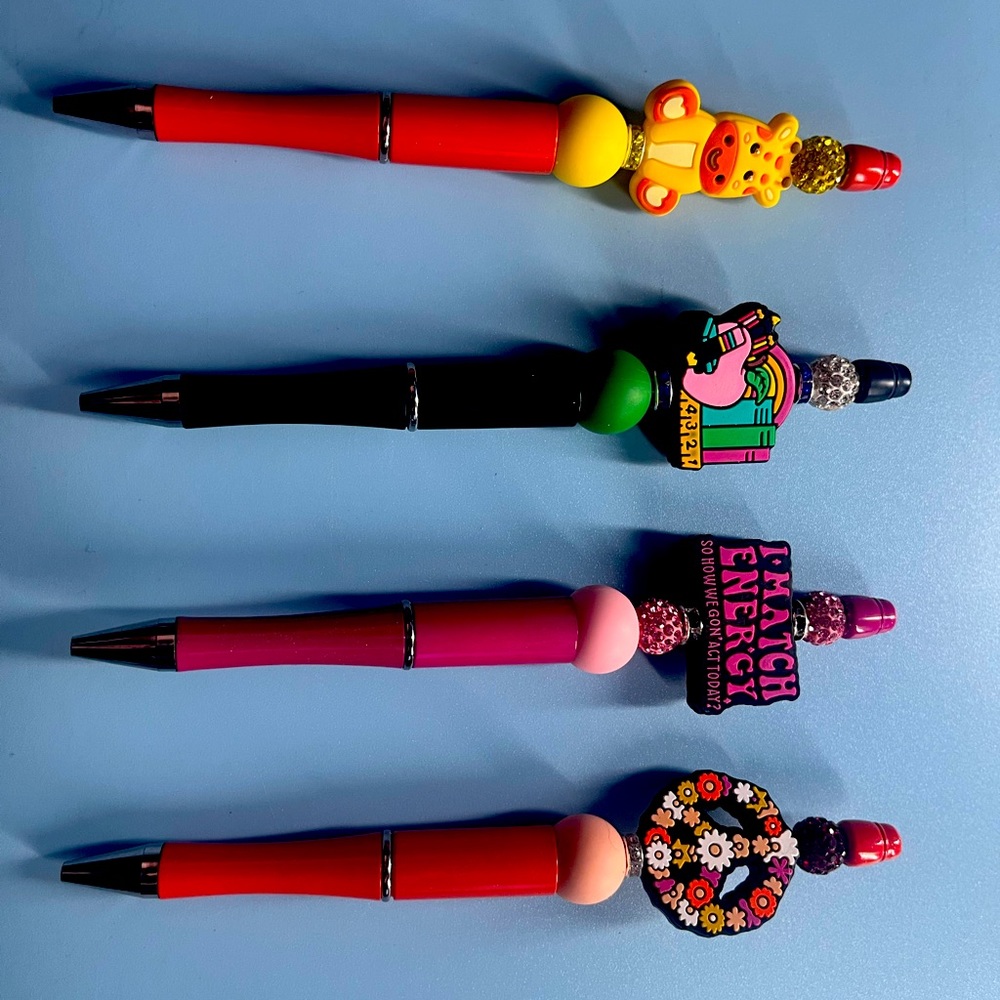Handmade beaded focal pens: